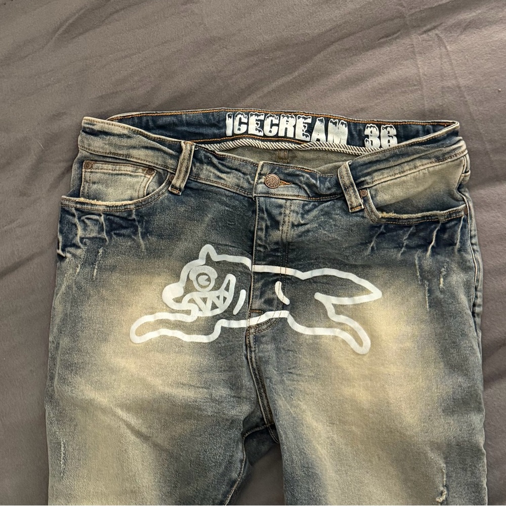 Icecream Men's running dog Distressed Jeans